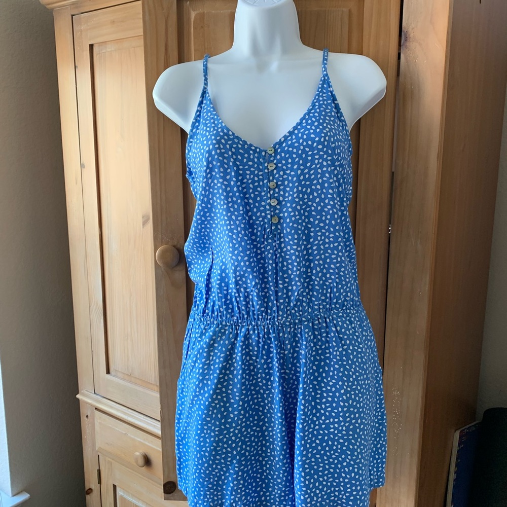 NWT-Anthropologie Blue Romper -Size Med